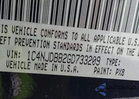 2016 Jeep Compass Sport z USA, uszkodzony, nr VIN 1C4NJDBB2GD733209